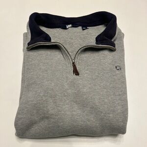 Lands' End Heather Gray Quarter-Zip Pullover XXL